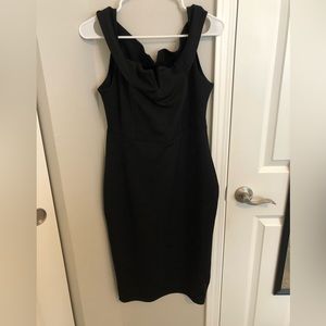 Missguided Off the Shoulder Black midi dress